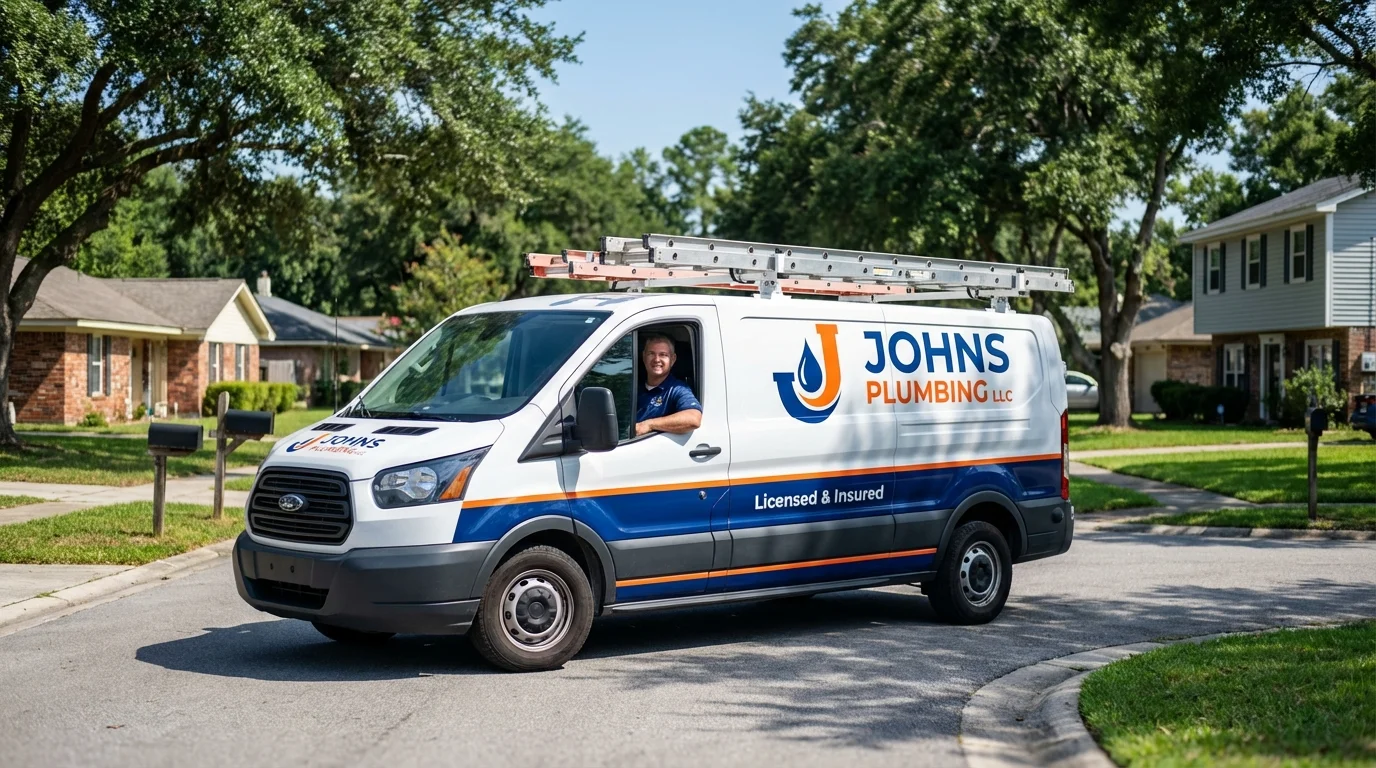 Johns Plumbing LLC service van in Sugarcreek, OH