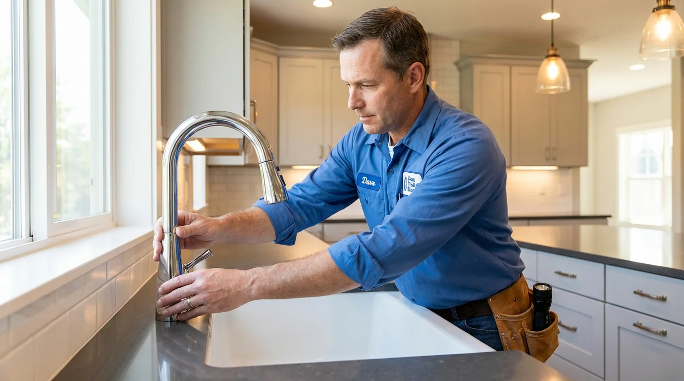 Kitchen faucet installation by Johns Plumbing LLC in Sugarcreek